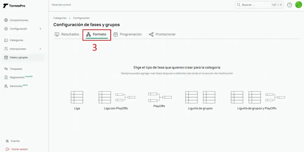 Selecciona el formato